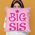 TheYayaCafe Sister Printed Canvas Cushion Cover Big Sis 12x12 Inches (30x30 cm), Birthday Anniversary Raksha Bandhan Karwa Chauth Gift for Sister, Sis, Didi from Brother and Family