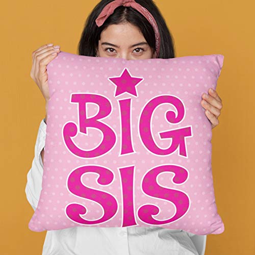 TheYayaCafe Sister Printed Canvas Cushion Cover Big Sis 12x12 Inches (30x30 cm), Birthday Anniversary Raksha Bandhan Karwa Chauth Gift for Sister, Sis, Didi from Brother and Family