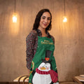Christmas Apron - Green Penguin Printed Kitchen Apron