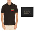 World's Best Bro Polo T-Shirt & Leather Wallet Gift Set