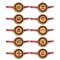 Engraved Quote Rakhi for Brothers - Combo Set of 10