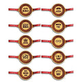 Engraved Quote Rakhi for Brothers - Combo Set of 10