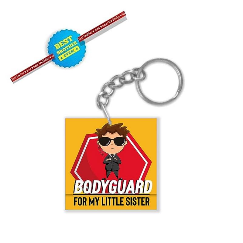 Kids Rakhi & Keyring Combo - Best Brother & Little Sister