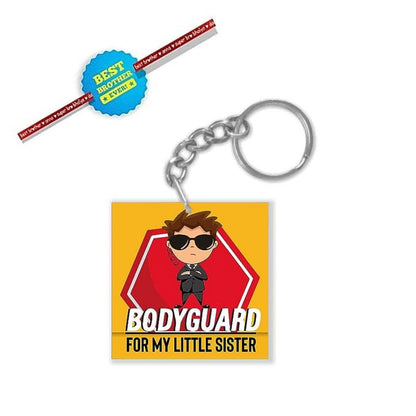 Kids Rakhi & Keyring Combo - Best Brother & Little Sister
