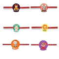 Printed Acrylic Rakhi Set of 6 for Brother & Sister - Rakhi Combo