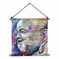 Laughing Buddha Canvas Wall Painting - Enchanting Scroll, 12x12