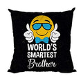 Yaya Cafe Rakhi Birthday Gift for Brother, Worlds Smartest Brother Cushion Cover 16X16 Inches