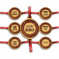 TheYaYaCafe Engraved Wooden Rakhi Set of 6 for Brother Mister Awesome Gabru Mota Bhai, Raksha Bandhan Gift for Bhai, Bro, Brothers from Sister, Rakhi for Kids and Adults