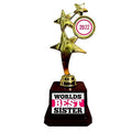 Best Sister Ever Golden Star Trophy - Personalised Award