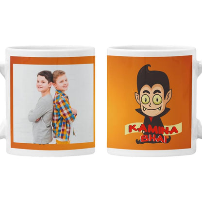 TheYaYaCafe Personalized Ceramic Coffee Mug Kamina Bhai 330ml (11 oz) for Brother, Raksha Bandhan Birthday Gift for Bhai, Bro, Dada from Sister