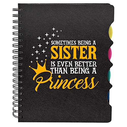 TheYayaCafe Birthday Gifts for Sister, Wirebound Notebook A5 Size 8.5x6 Inches, 300 Ruled Pages 70 GSM, Rakhi Bhaidooj Raksha Bandhan Gift for Sister from Brother