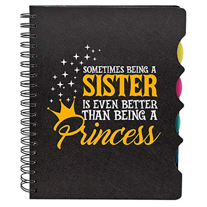 TheYayaCafe Birthday Gifts for Sister, Wirebound Notebook A5 Size 8.5x6 Inches, 300 Ruled Pages 70 GSM, Rakhi Bhaidooj Raksha Bandhan Gift for Sister from Brother