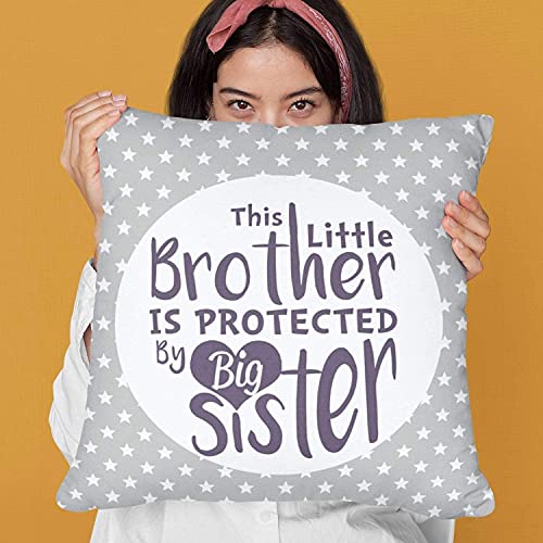 Brother Protected by Big Sister Print Cushion Cover