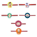 Printed Acrylic Rakhi Set of 6 - Rakshabandhan Rakhis for Siblings