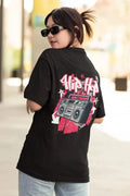 Oversized Drop Shoulder Printed T-Shirt for Women