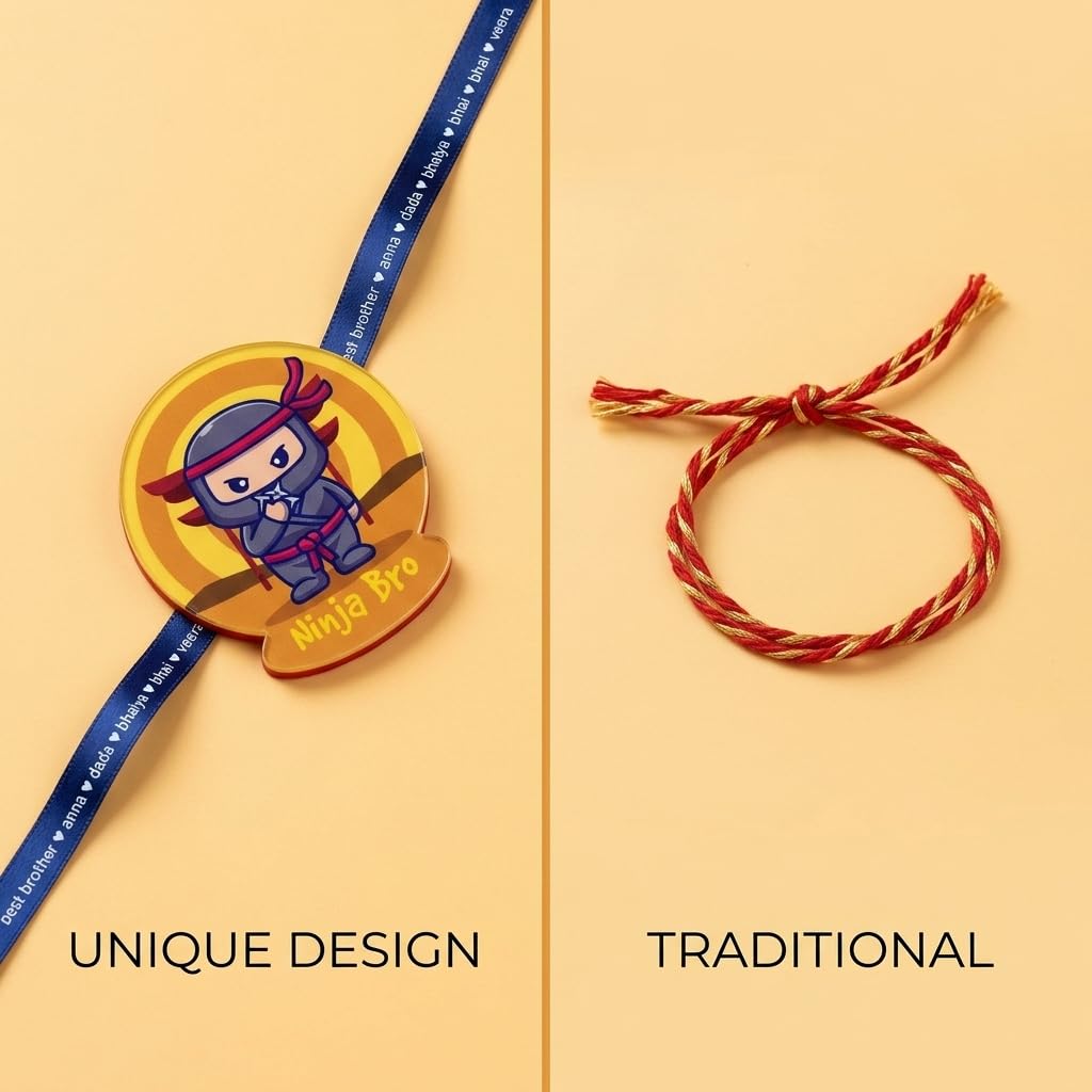 TheYaYaCafe Raksha Bandhan Gifts for Brother Ninja Bro Printed Cute Gaming Kids Rakhi Bracelet