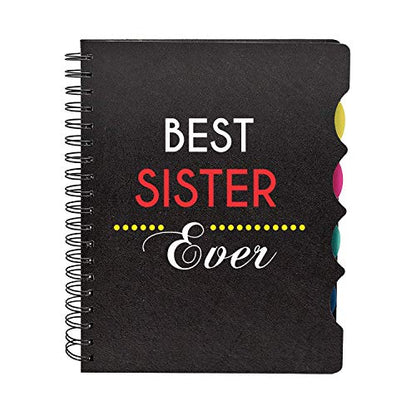 TheYayaCafe Birthday Gifts for Sister, Printed Wirebound Notebook A5 Size 8.5x6 Inches 300 Ruled Pages, Rakhi Bhaidooj Raksha Bandhan Gift for Sister, Sis, Behen from Brother, Office College Journal