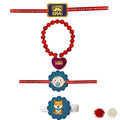 Dashing Bhai & Beautiful Bhabhi Family Rakhi with Kids Rakhi - Combo of 3