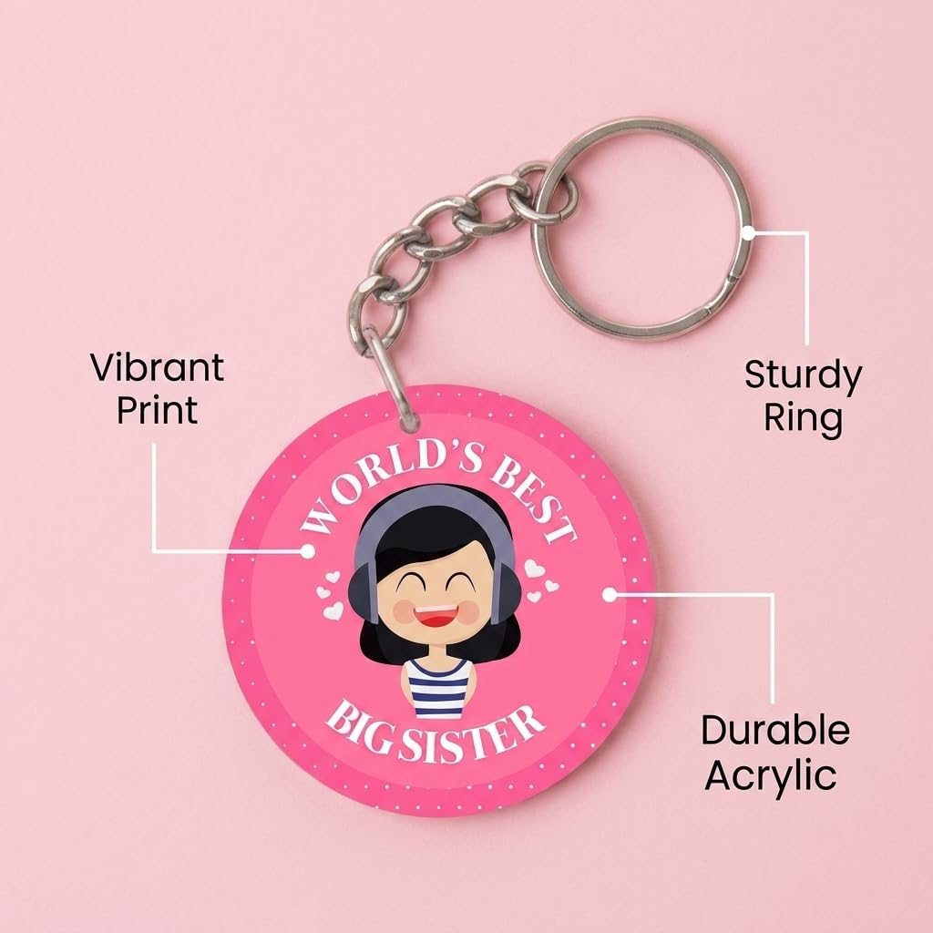 World's Best Big Sister Keychain Keyring - Personalised Gift