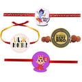 Printed Rakhi Set of 4 for Brother & Sister - Raksha Bandhan Gift