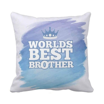 TheYaYaCafe Rakhi Gifts 16X16 inches Cushion Cover Worlds Best Brother Printed Raksha Bandhan Birthday