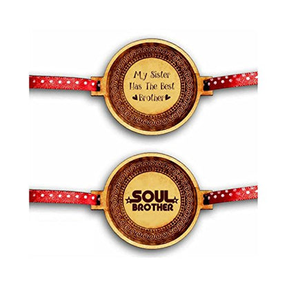 TheYayaCafe Rakhi for Brother Combo Set of 2 Engraved Wooden Rakhi with Personalized Name, Raksha Bandhan Gift for Bhai from Sister, Brother, Kids, Men