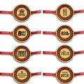 Engraved Wooden Rakhi for Brothers with Beautiful Quotes - Set of 8