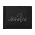 Bade Bhaiya Engraved Black Leather Wallet for Brother