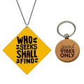 Car Hanging - Who Seeks Shall Find Motivational Accessory with Keychain