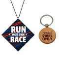 Car Hanging - Run Your Own Race Motivational Accessory with Keychain
