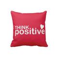 Think Positive Motivational Cushion Cover, 24x24 inches, Red