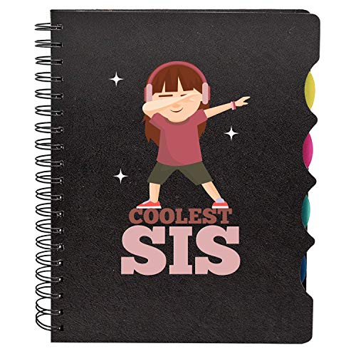 TheYayaCafe Birthday Gifts for Sister Printed Wirebound Notebook A5 Size, 300 Ruled Pages, Coolest Sis Design, Rakhi Bhai Dooj Birthday Gift for Sister from Brother and Sister