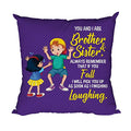 TheYayaCafe Funny Rakhi Birthday Gift Cushion Cover for Brother, If You Would Fall I Will Laugh 16x16 Inches (40x40 cm), Raksha Bandhan Bhaidooj Gift for Bhai, Brother, Bhaiya from Sister