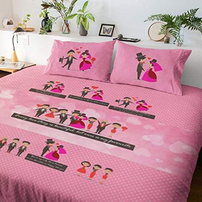 cute love story romantic couple bedsheet
