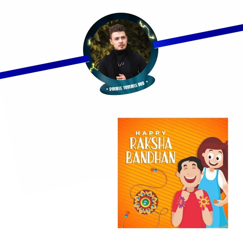 TheYaYaCafe Kids Personalized Rakhi for Brother with Roli Tika, Double Trouble Bro Printed Raksha Bandhan Rakhi, Raksha Bandhan, Bhai Dooj