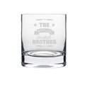 World's Greatest Brother Engraved Whiskey Glass with Coaster