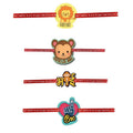 Printed Acrylic Rakhi Set of 4 for Brother | Festive Quote Set