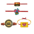 Acrylic Rakhi Set of 4 for Brother & Sister - Quote Printed