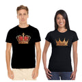 King Queen Crown Matching Couple T-Shirts, Personalised