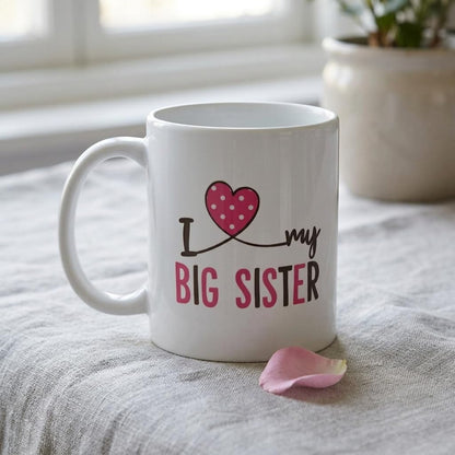 TheYayaCafe Rakhi Gifts for Sister Ceramic Mug and Coaster Combo I Love My Big Sister 11oz (330ml), Bhabhi, Didi from Brother