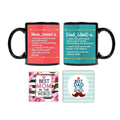 Definition of Mom & Dad Coffee Mug & Coaster Combo, Set of 4