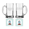 World's Most Awesome Dad Engraved Beer Mug Set with Coasters