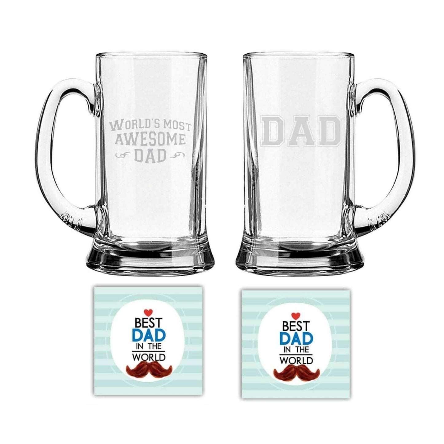 Dad & World Most Awesome dad Beer Mug