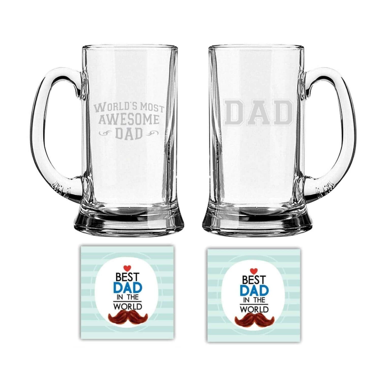 Dad & World Most Awesome dad Beer Mug