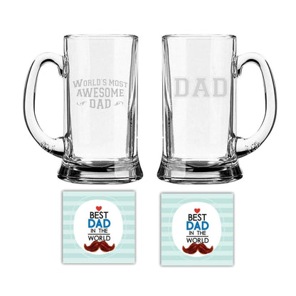 Dad & World Most Awesome dad Beer Mug