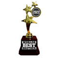 World's Best Brother Golden Trophy with Printed Rakhi