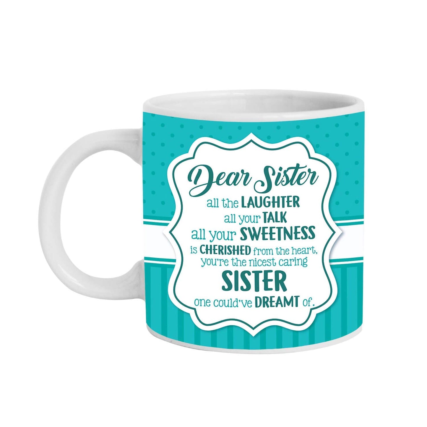 TheYaYaCafe Rakhi Gifts for Dear Sister Mug, Coaster Combo Birthday