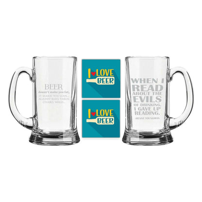 Funny Engraved Beer Mug Combo