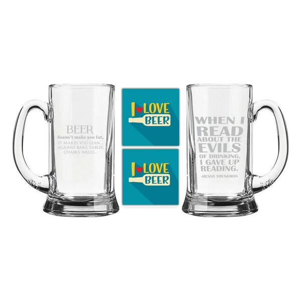 Funny Engraved Beer Mug Combo