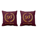 50th Anniversary Couple Mugs Gift Hamper with Cushion Cover - Combo of 2